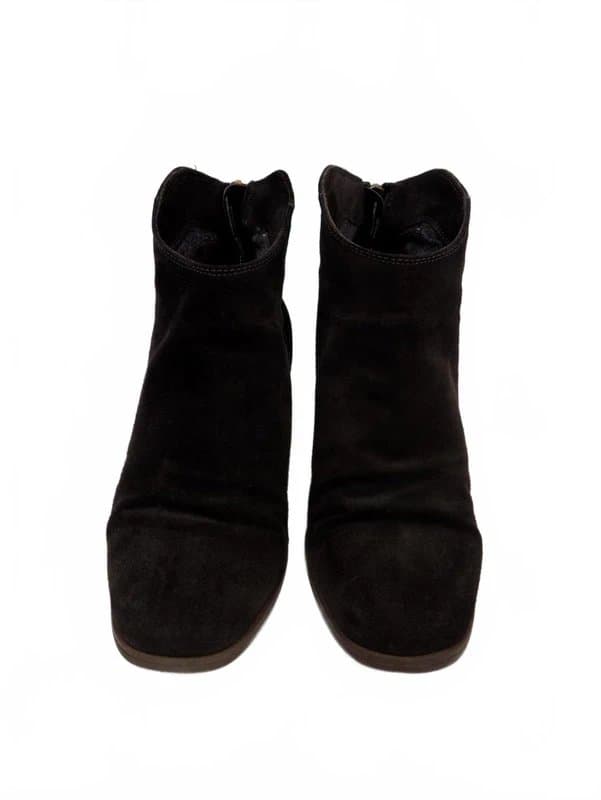 Clarks Clarks Block Heel Boots Womens UK 6 Brown Leather Suede Ankle Back Zip Narrative