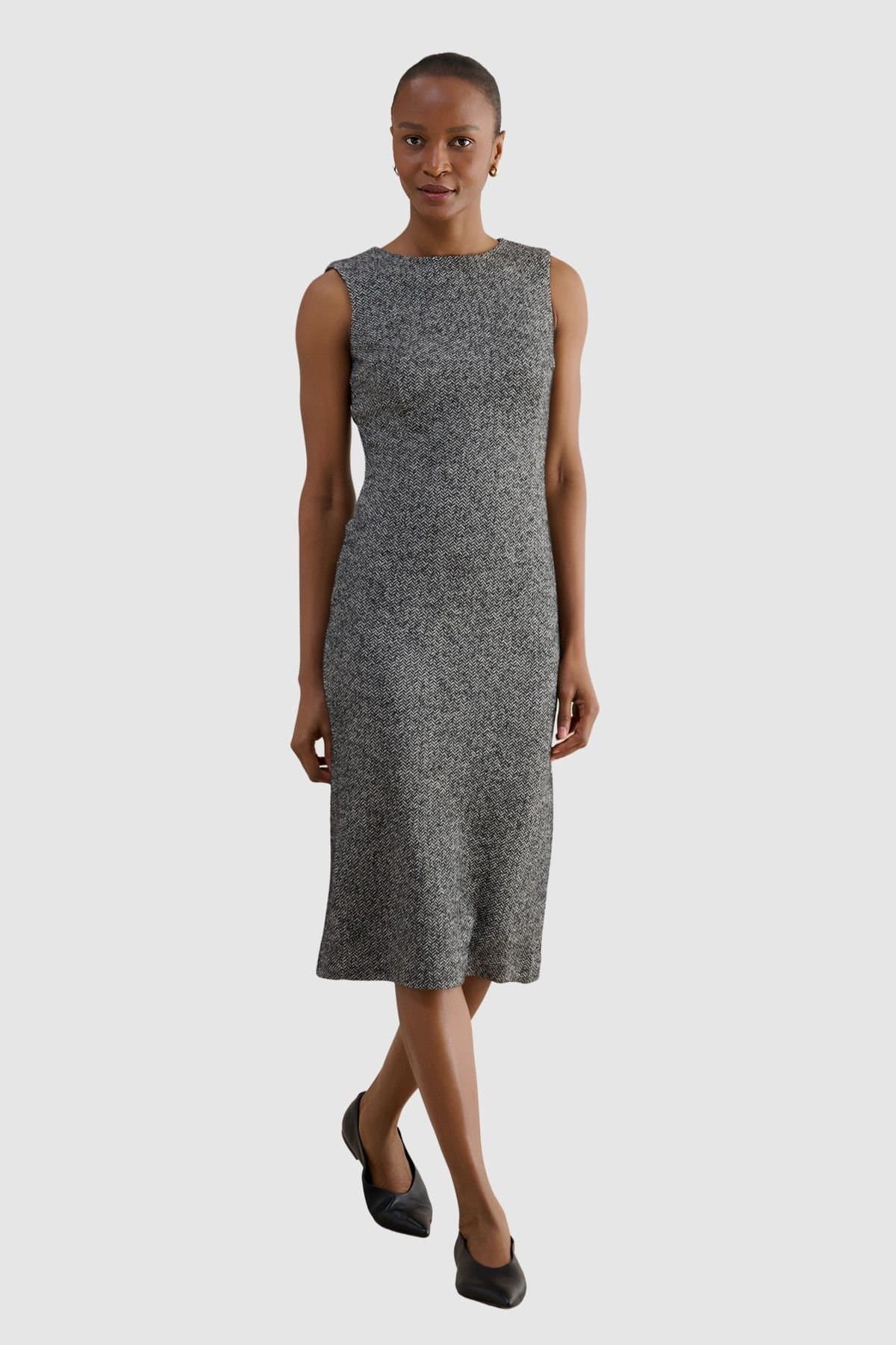 Hobbs London Hobbs London Women's Marlyn Sleeveless Midi Dress in Charcoal