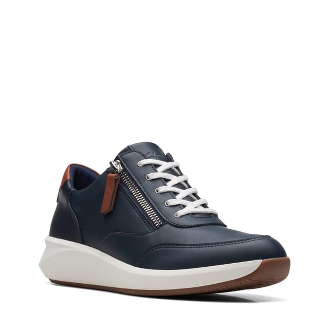 Clarks Clarks Women's Un Rio Zip Navy Combination Trainers in Blue - 2
