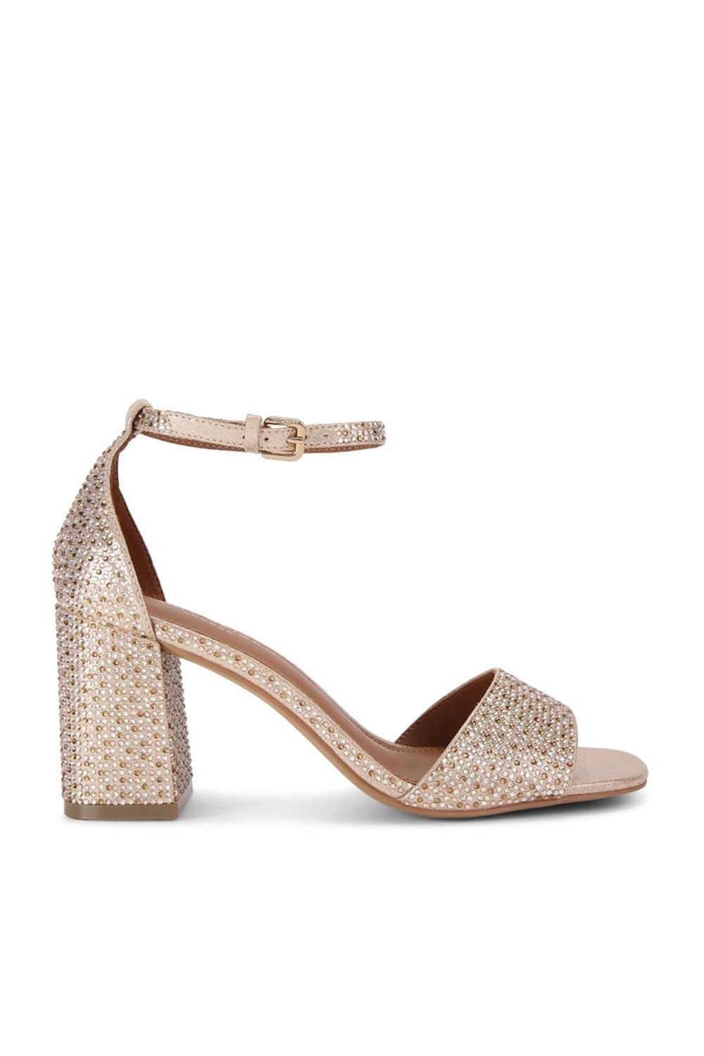 Kurt Geiger London Kurt Geiger London Women's 'Square Block Heel' Fabric Heels in Gold