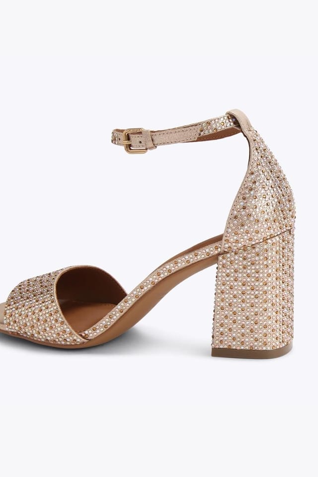 Kurt Geiger London Kurt Geiger London Women's 'Square Block Heel' Fabric Heels in Gold - 3