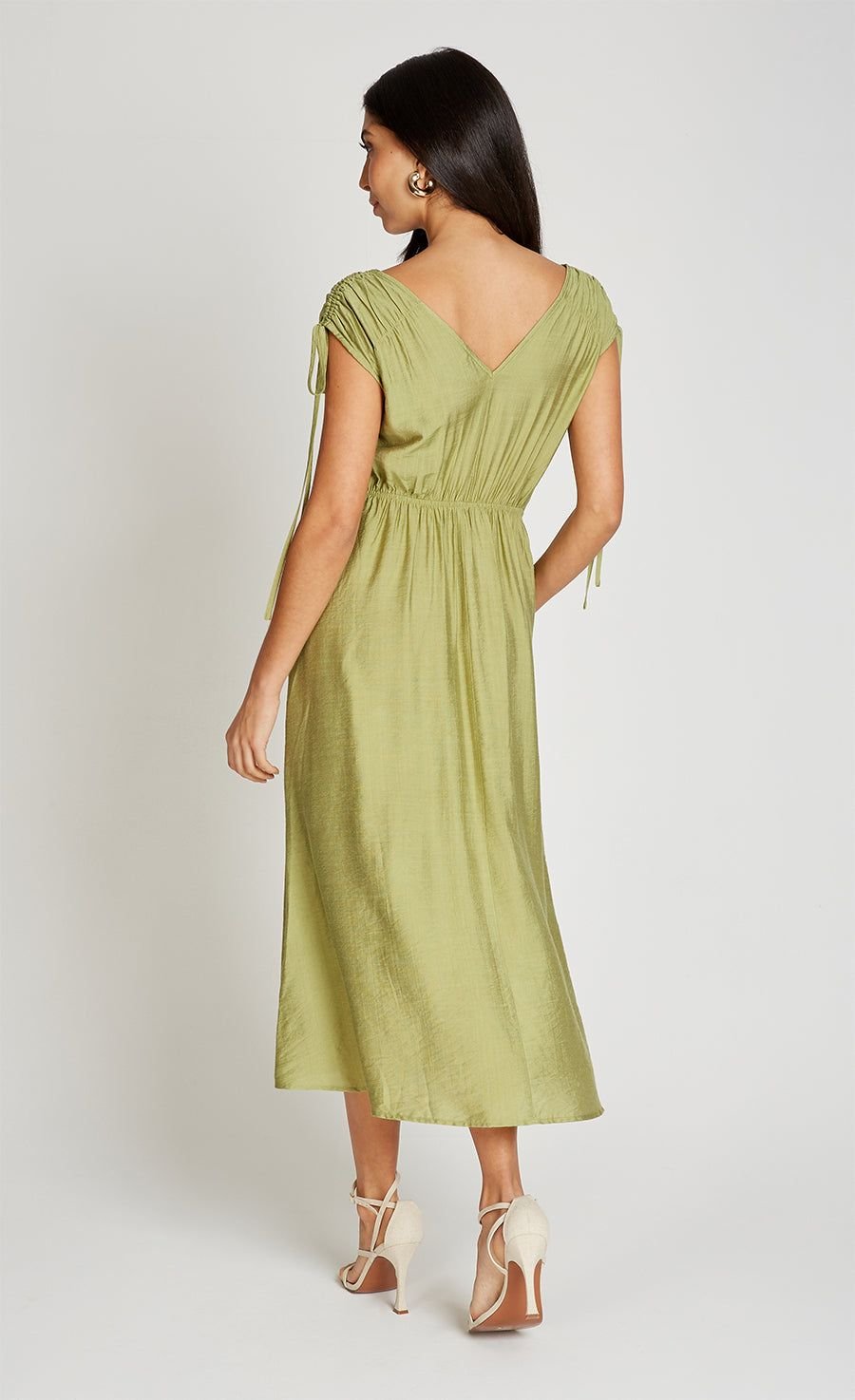 Little Mistress Little Mistress Women's Lime Linen Midaxi Dress in Green - 2