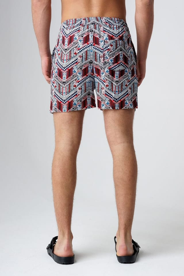 Influence Influence Men's Abstract Print Elasticated Shorts in Navy - 2