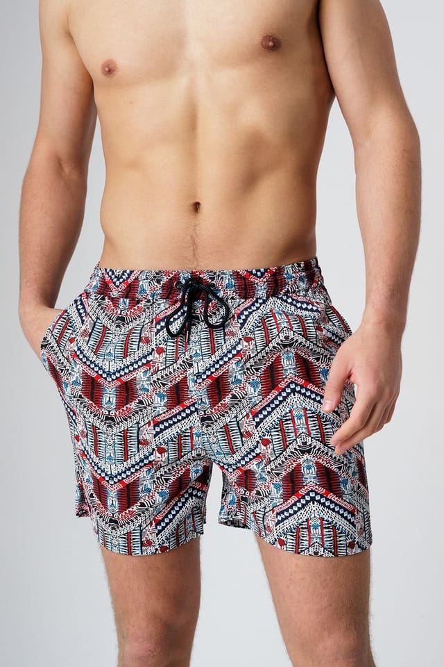 Influence Influence Men's Abstract Print Elasticated Shorts in Navy - 3