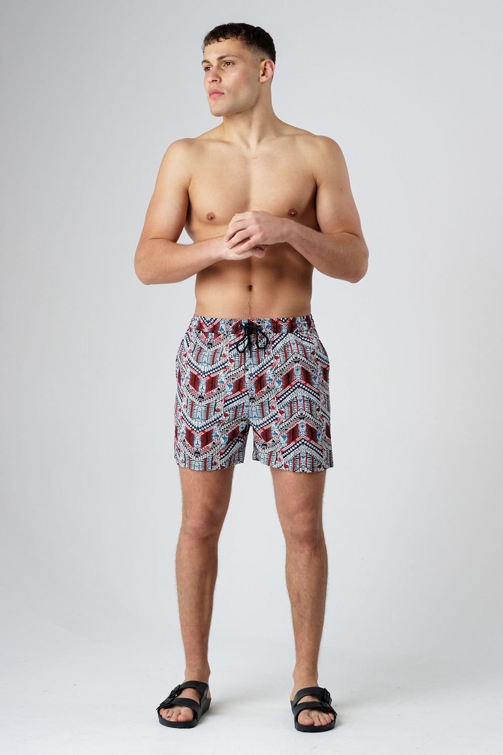 Influence Influence Men's Abstract Print Elasticated Shorts in Navy - 4