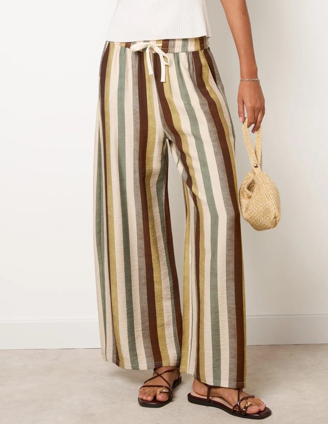Blue Vanilla Striped Wide Leg Trousers - 2