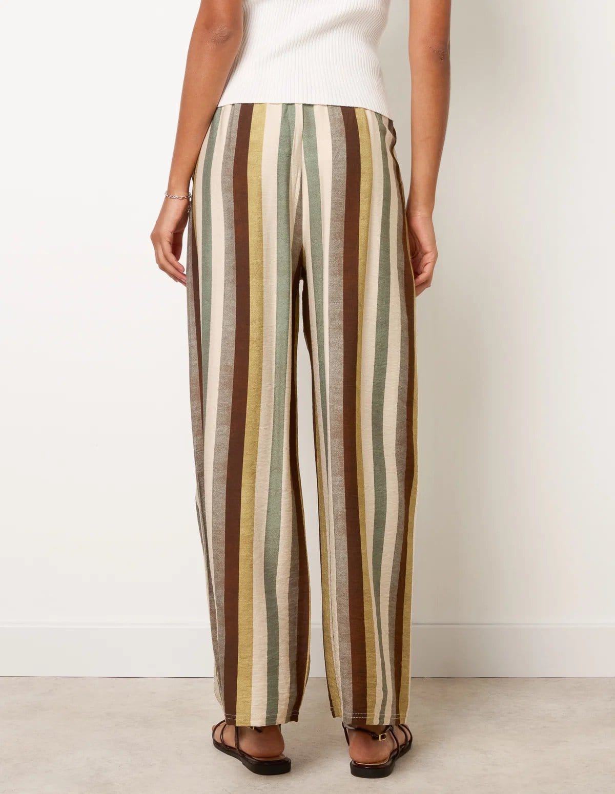 Blue Vanilla Striped Wide Leg Trousers - 4
