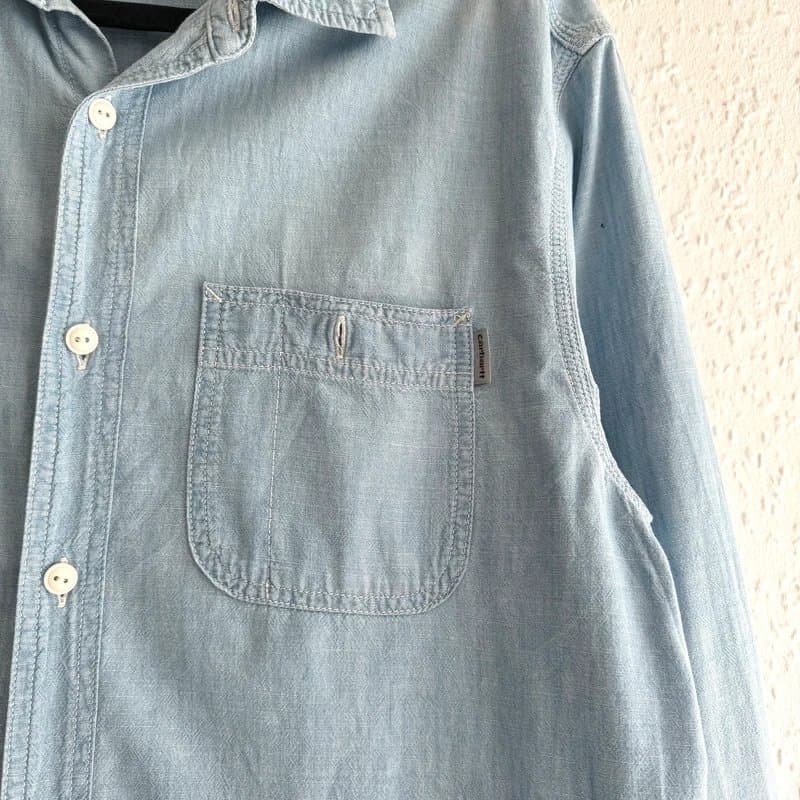 Carhartt mens carhartt blue button up - size medium
