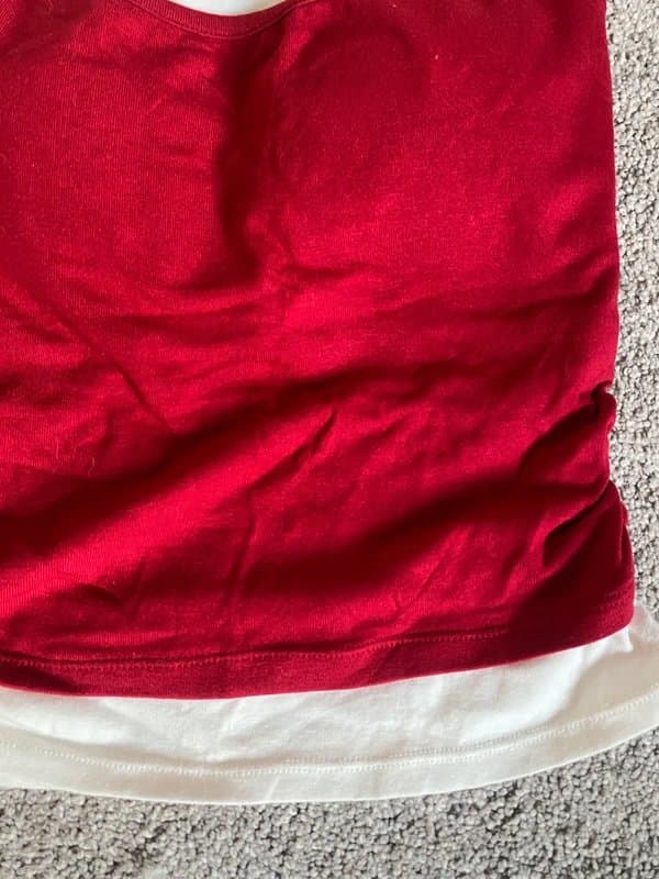 Vintage Vintage Y2K red and white layered cami top with ruched sides