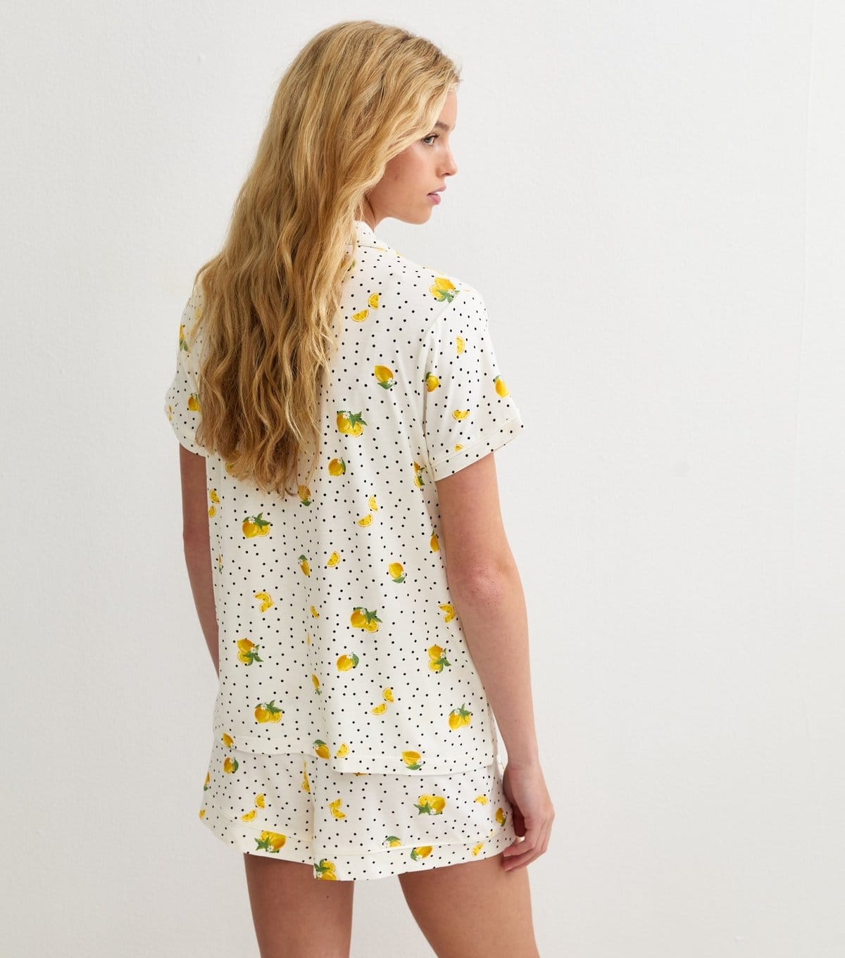 New Look Women's White Jersey Lemon Spot Print Pyjama Set New Look - 4