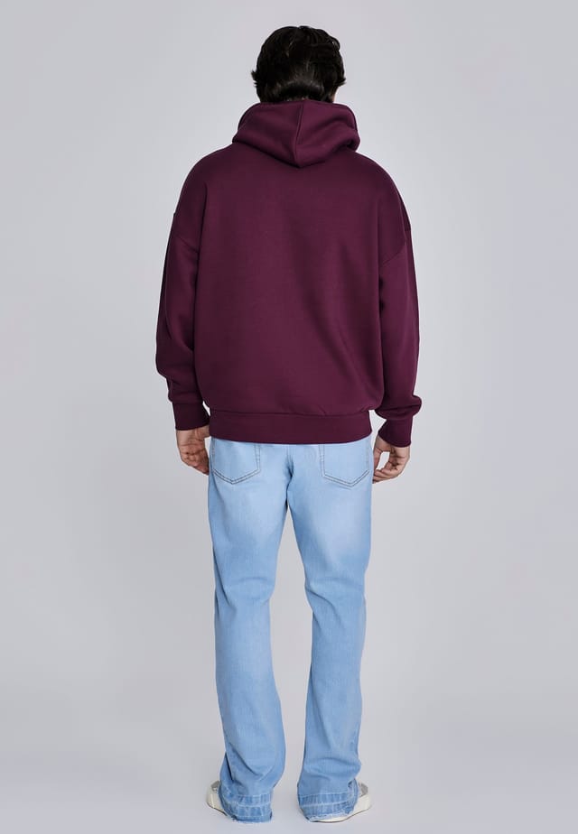 SikSilk SikSilk Men's Essentials Hoodie in Burgundy - 3