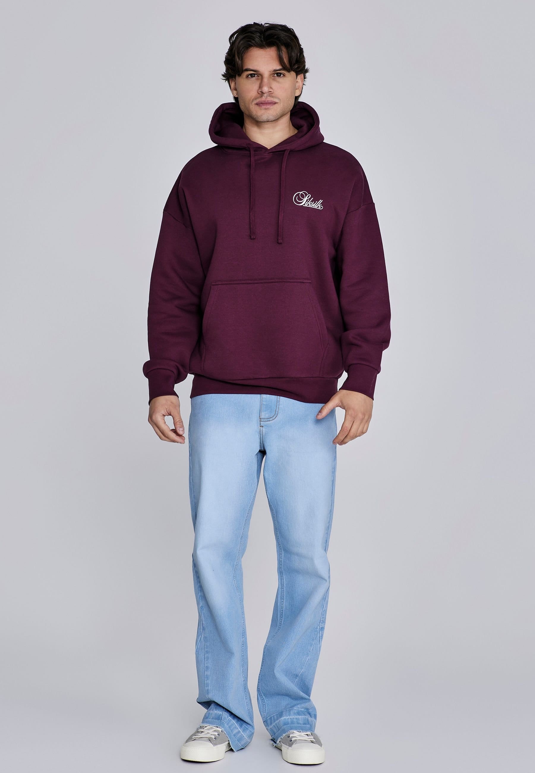SikSilk SikSilk Men's Essentials Hoodie in Burgundy - 4