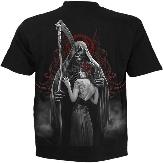 Spiral Direct Spiral Direct Men's Dead Kiss Back Print T-Shirt in Black - 3