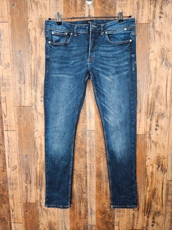 River Island River Island Slim Jeans Blue Denim Stretch 32R Faded