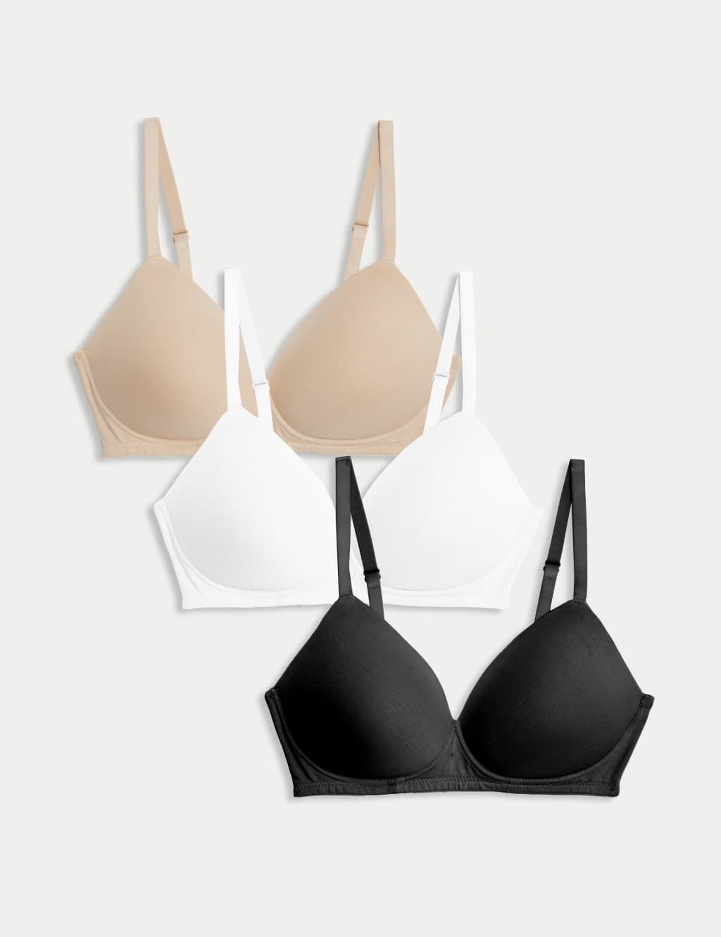 Marks & Spencer M&S 3pk Non Wired T-Shirt Bras A-E Opaline Mix