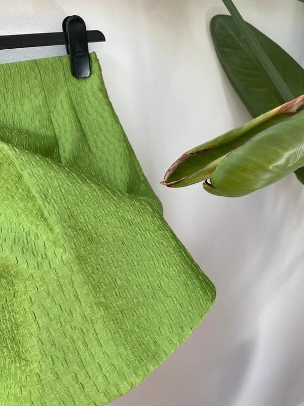 Zara Zara lime green textured mini skirt XS