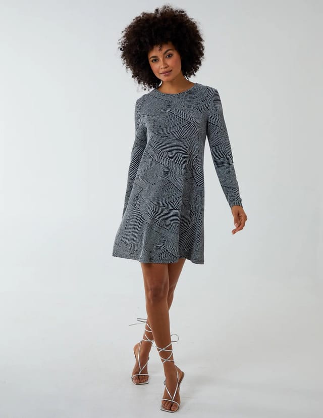 Blue Vanilla Metallic Swing Mini Dress - 2