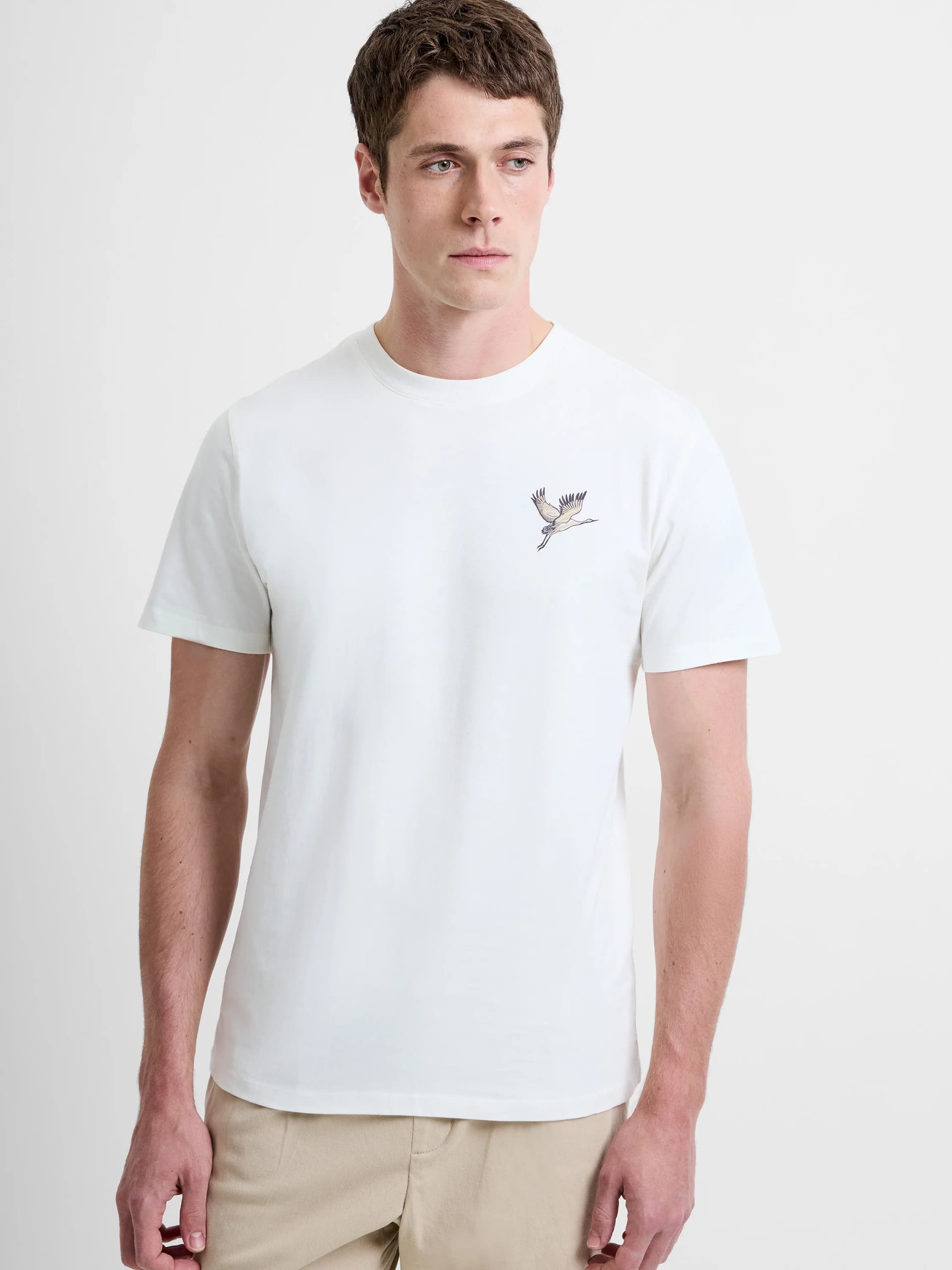 French Connection Cormorant Organic Graphic T-Shirt Bone White Multi