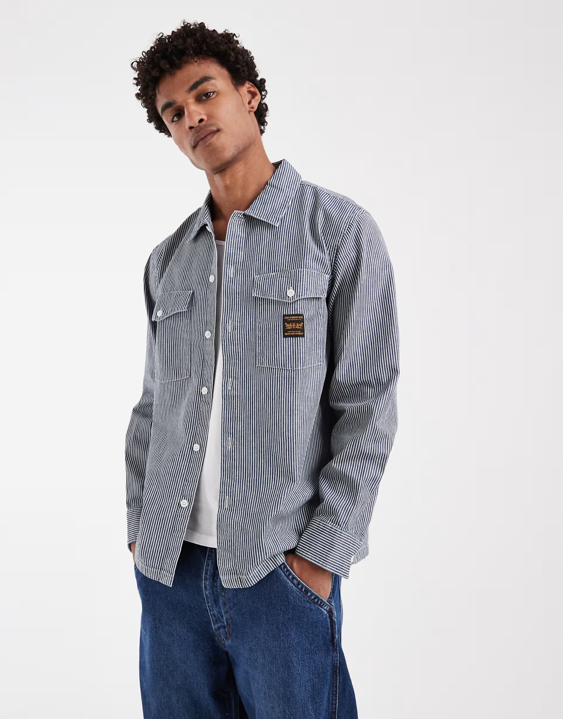 ASOS Levi's Workwear striped shirt in blue
