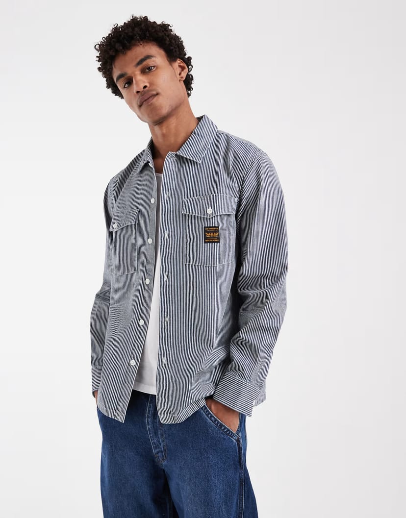 ASOS Levi's Workwear striped shirt in blue - 1