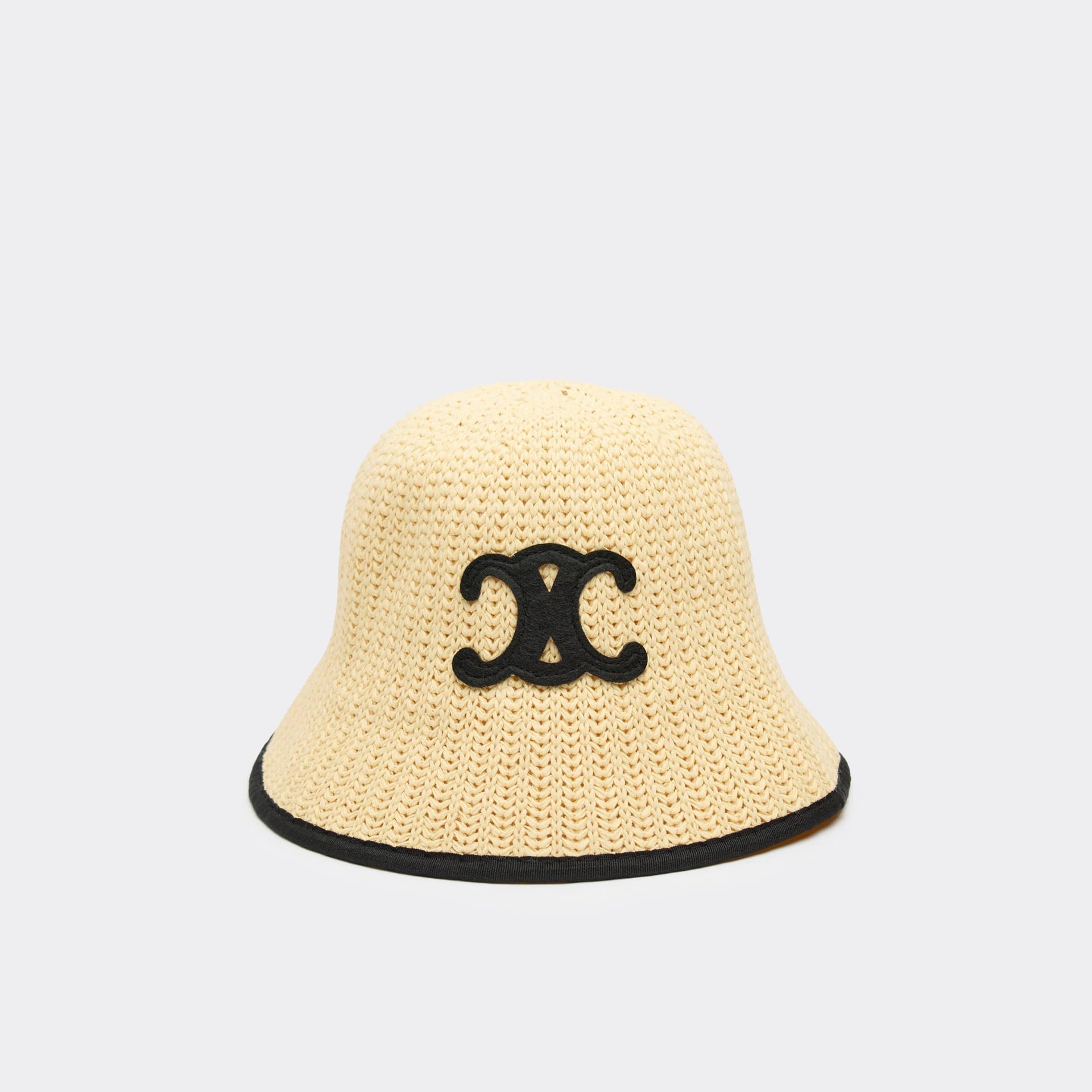 EGO EGO Cream Woven Logo Detail Contrast Trim Bucket Hat