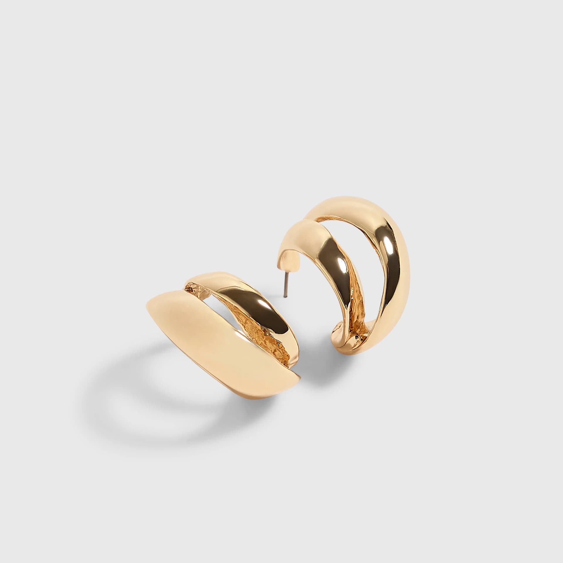 River Island River Island Womens Gold Double Hoop Earrings