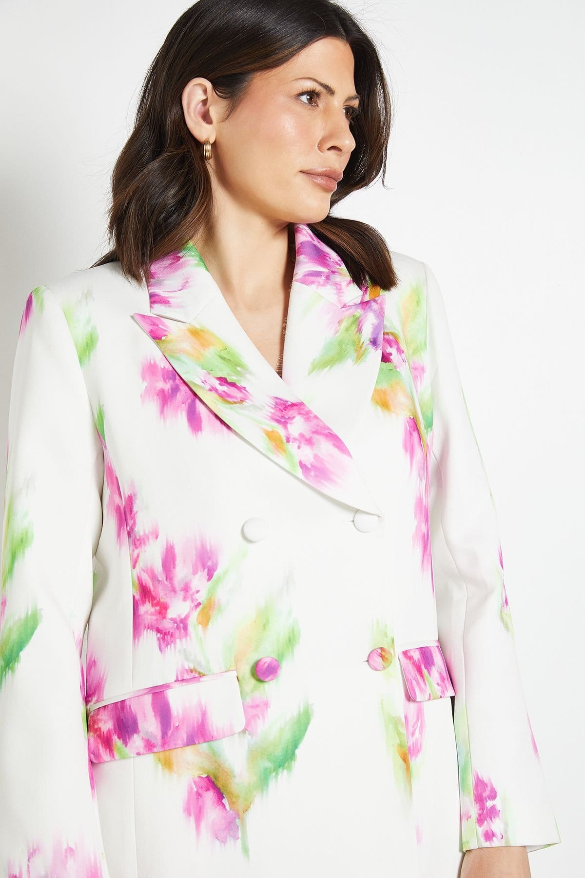 Wallis Wallis Women's Floral Satin Blazer Coord in Ivory - 4