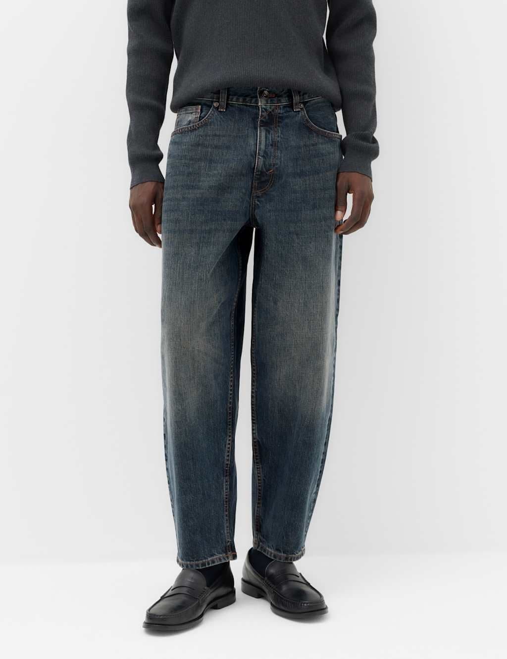 Marks & Spencer M&S Authentic Barrel Fit Rigid Jeans Blue Tint