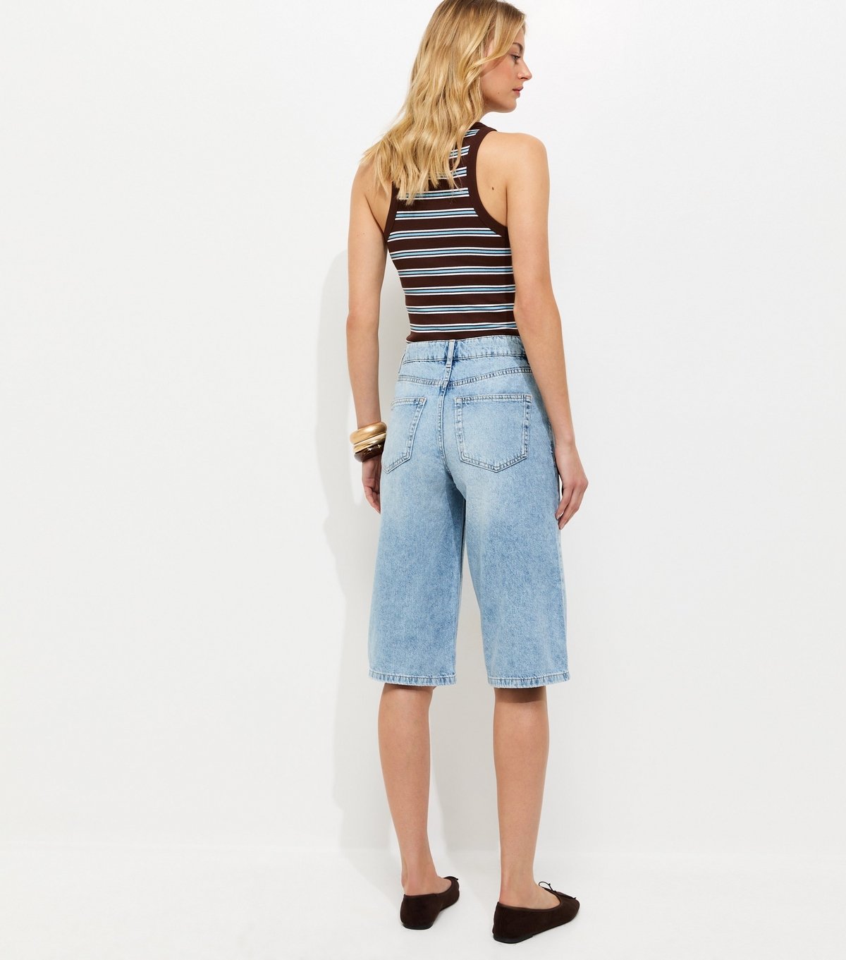 New Look Women's Tall Light Blue Knee Length Denim Jorts New Look - 4