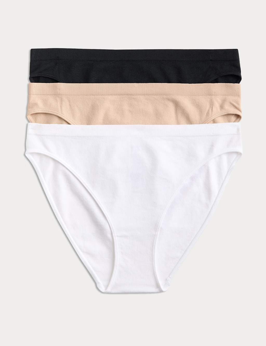 Marks & Spencer M&S 3 Pack Seamless High Leg Knickers Opaline Mix