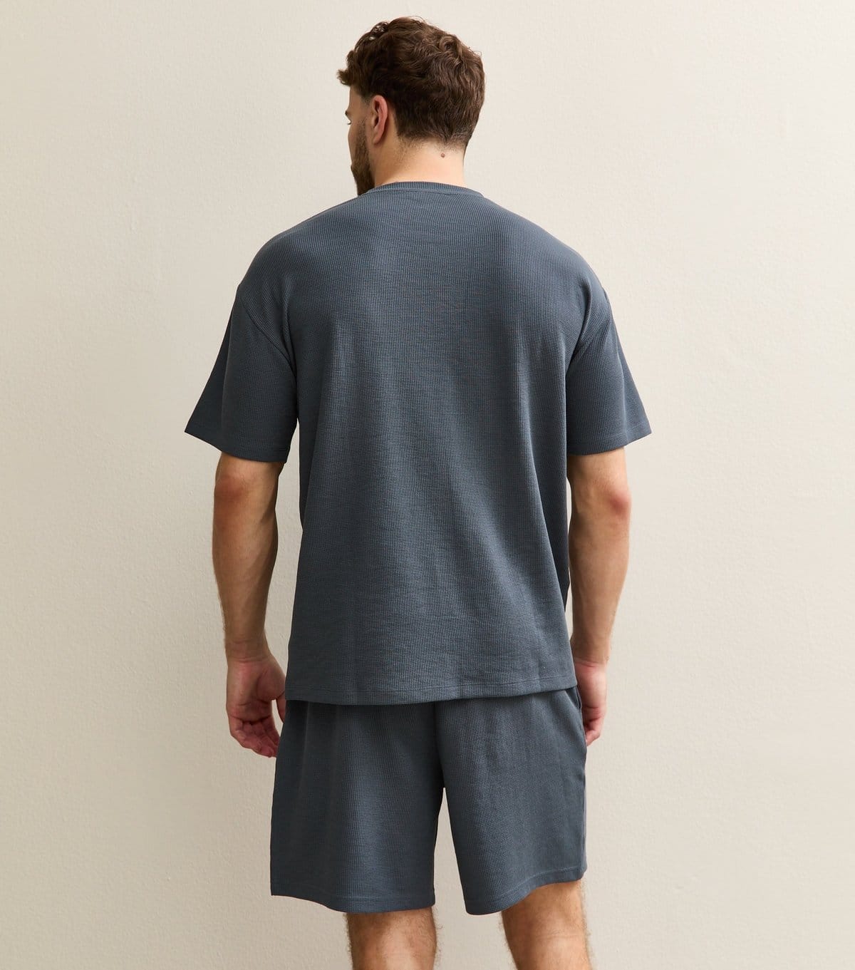 New Look Men's Dark Blue Regular Waffle Texture Shorts New Look - 4