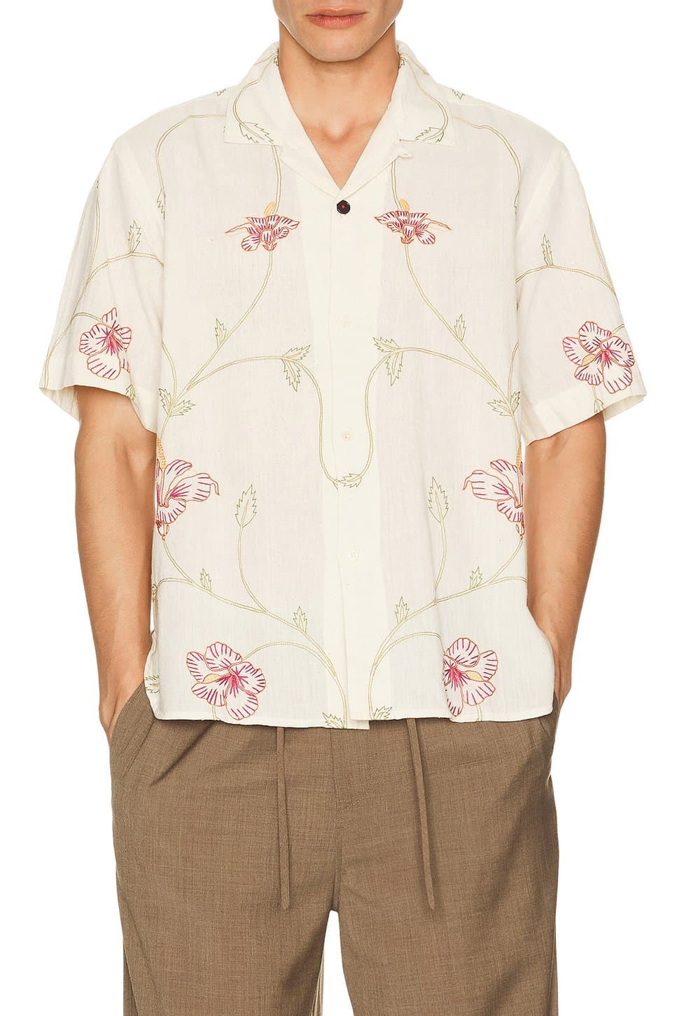 revolve Kardo Ronen Floral Print Shirt in Natural