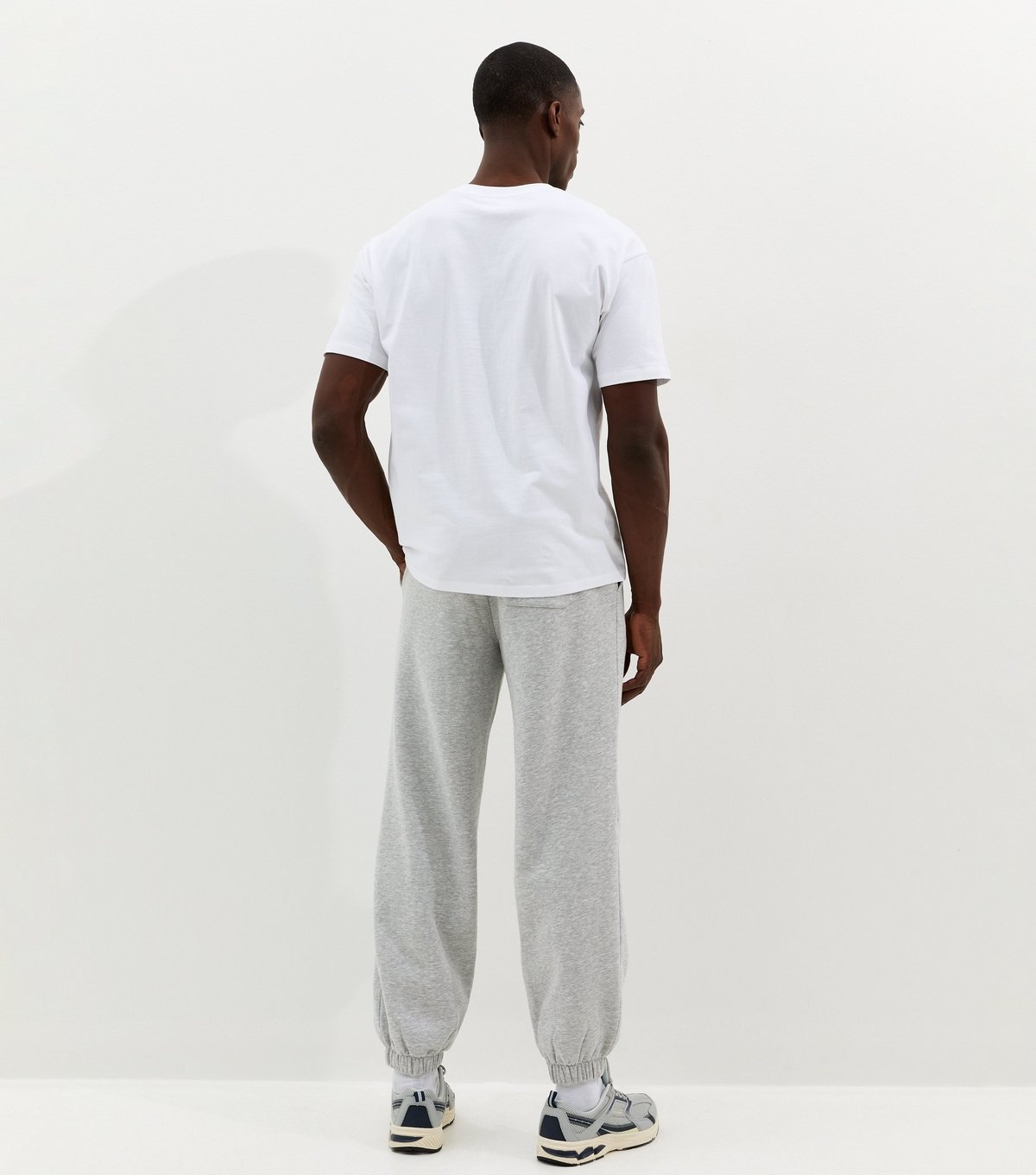 New Look Men's Grey Marl Oversized Cuffed Ankle Joggers New Look - 4