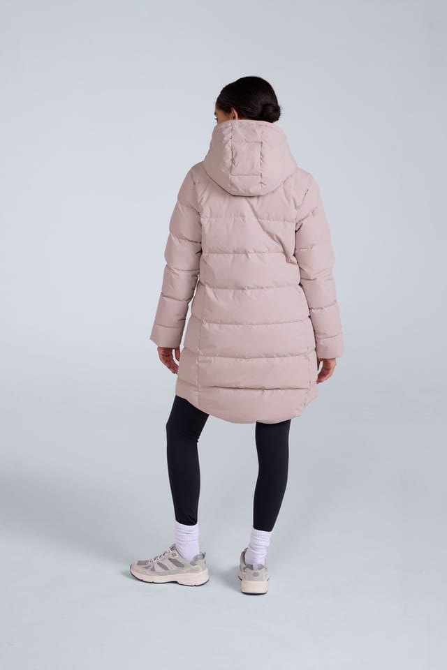 Animal Animal Women's 'Ivy' Water Resistant Warm & Cosy Downproof Lining Down Longline Coat in Light Beige - 3