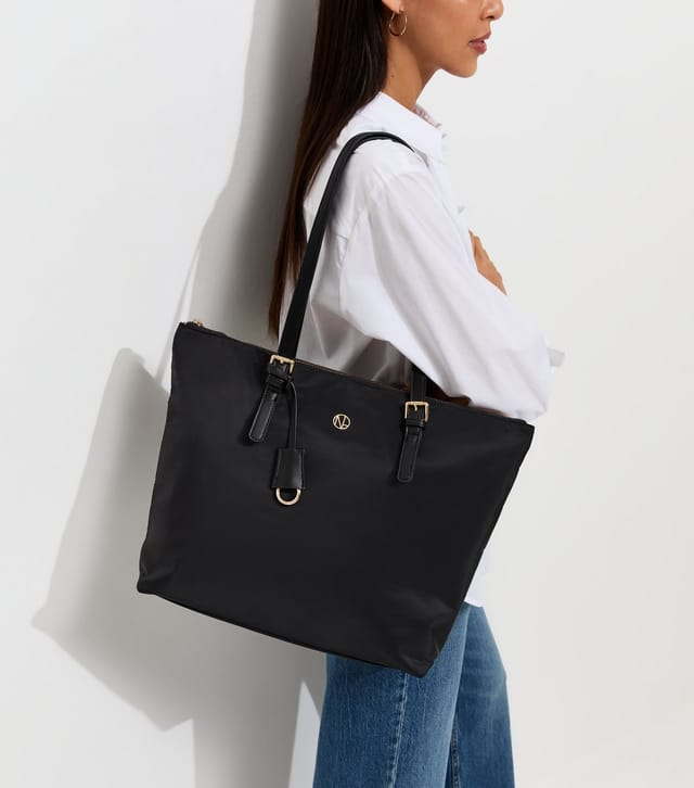 New Look Black Fabric Tote Bag  Laptop Case and Pouch Trio New Look - 2