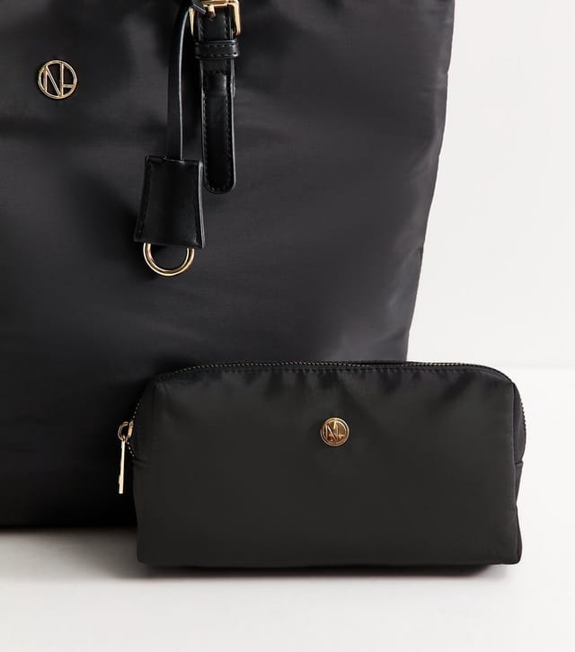 New Look Black Fabric Tote Bag  Laptop Case and Pouch Trio New Look - 3
