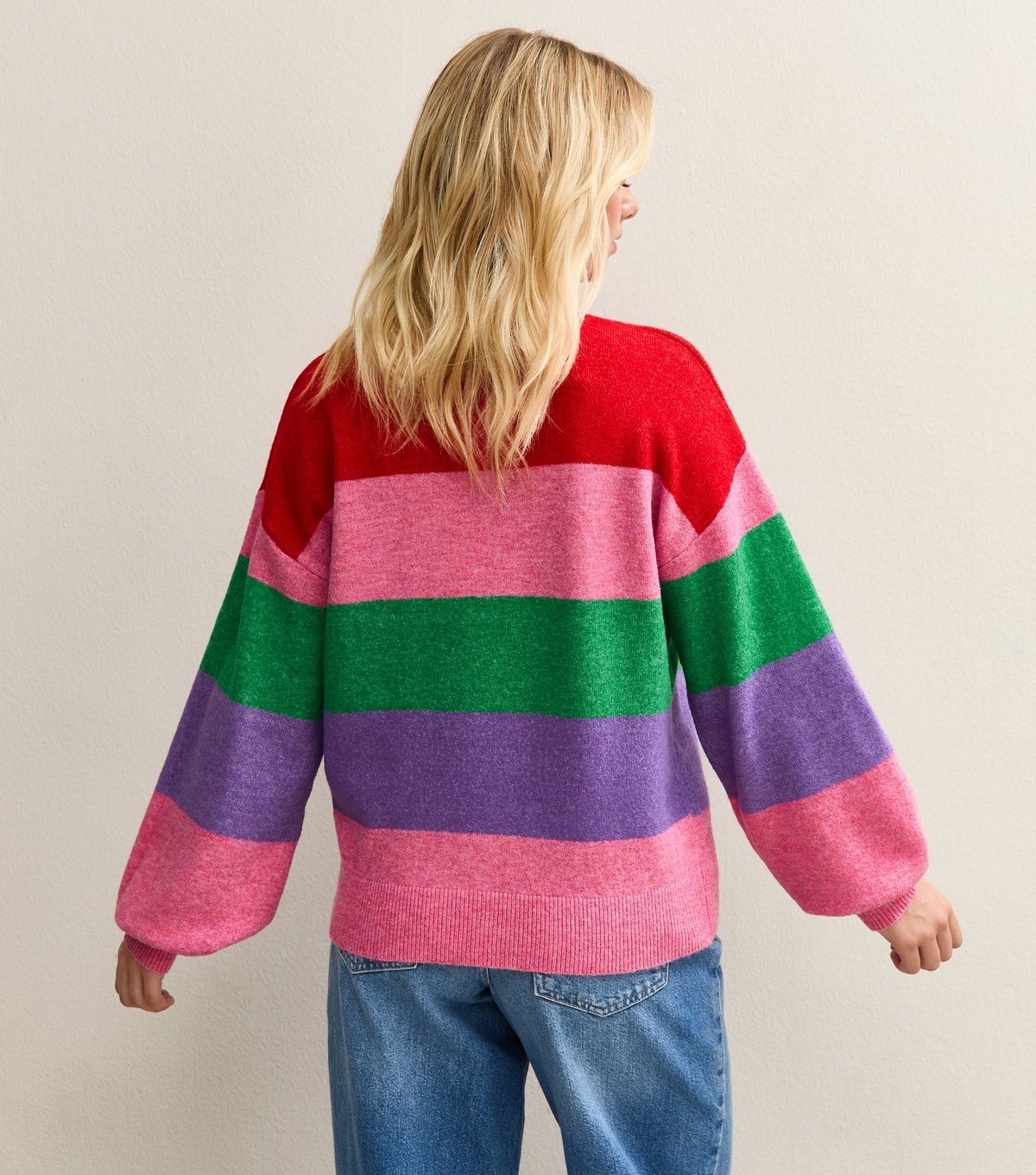 Sunshine Soul Women's Petite Multicolour Striped Let It Snow Jumper Sunshine Soul New Look - 4