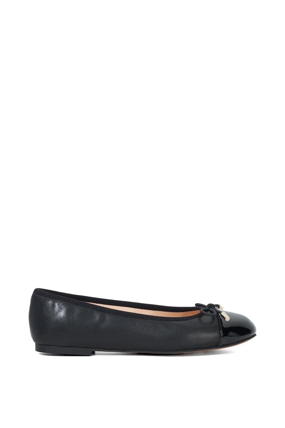 Dune London Dune London Women's Wide Fit 'Highest' Leather Ballet Pumps in Black