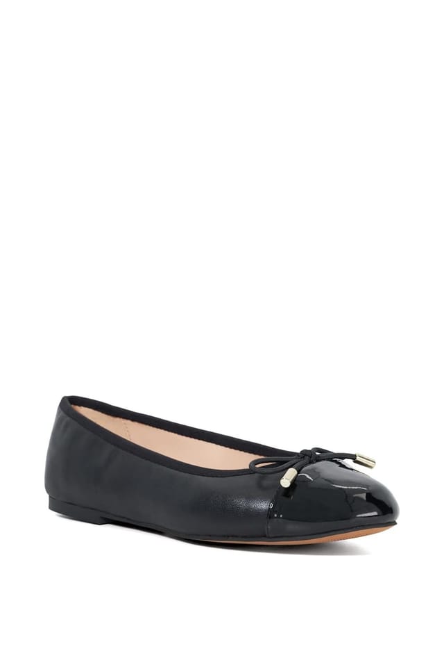 Dune London Dune London Women's Wide Fit 'Highest' Leather Ballet Pumps in Black - 2