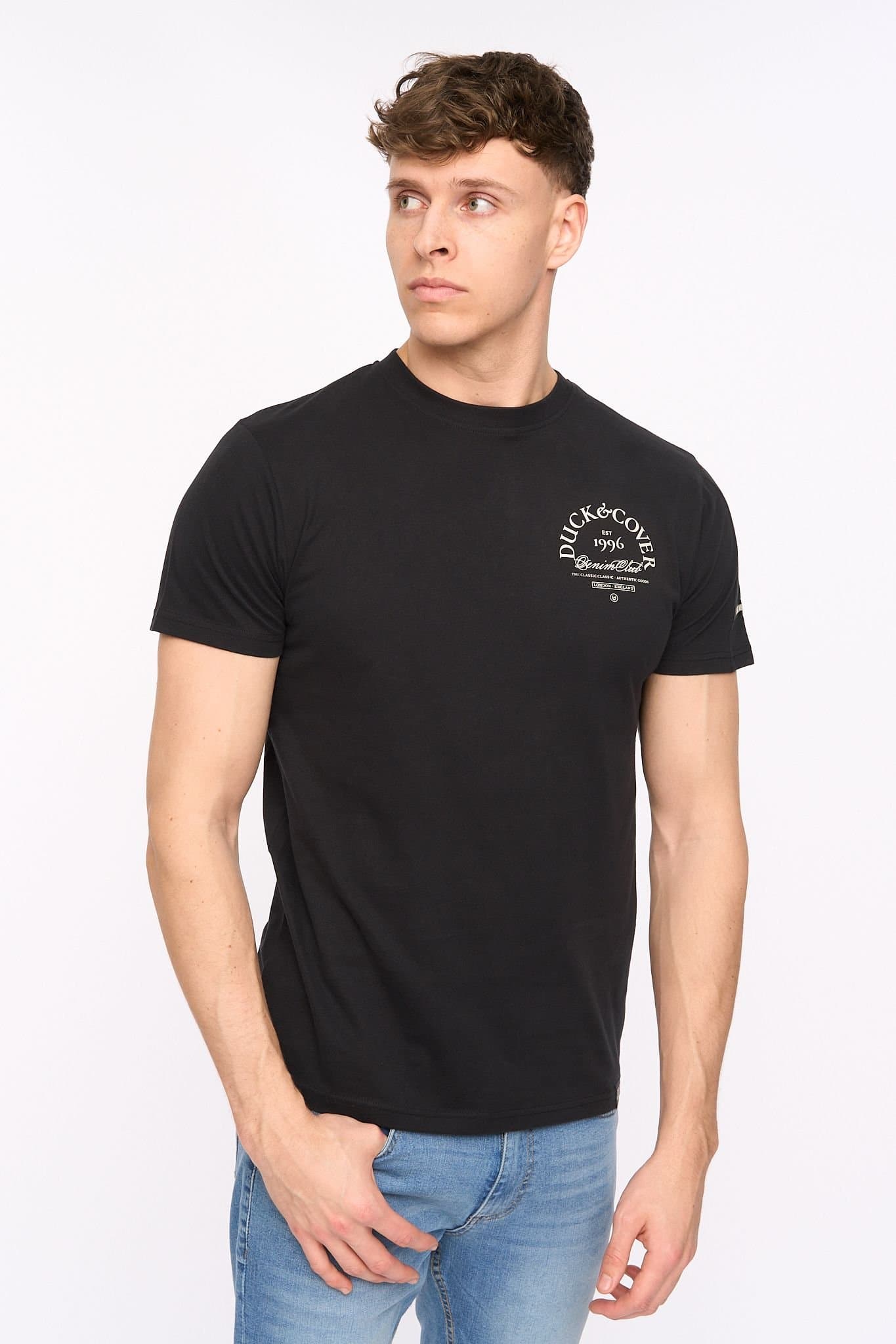 Duck&Cover Duck&Cover Men's Sudbury Graphic T-Shirt with Back Print in Black