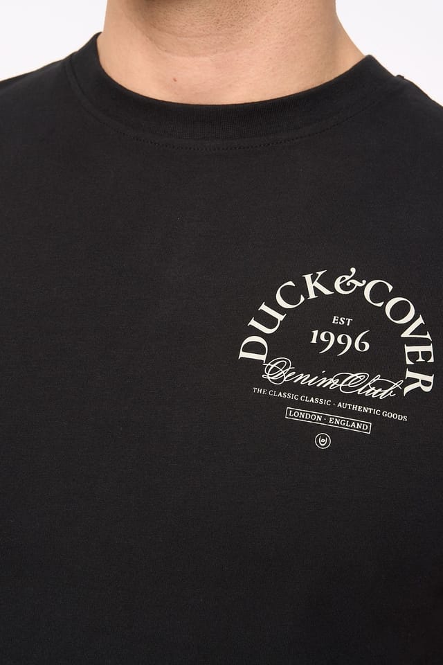 Duck&Cover Duck&Cover Men's Sudbury Graphic T-Shirt with Back Print in Black - 3
