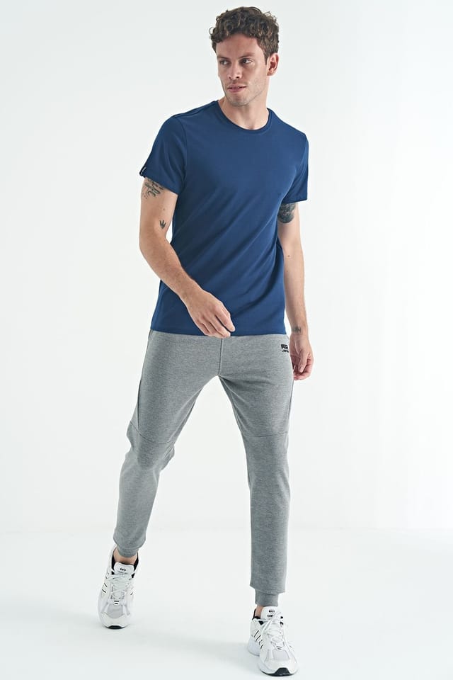 Tommy Life Tommy Life Men's Cotton Elastane Crew Neck T-Shirt in Navy - 2