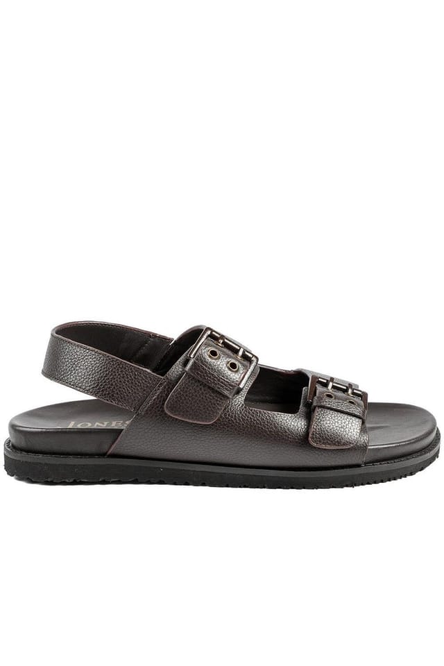 Jones Bootmaker Jones Bootmaker Men's Whitaker Leather Buckle Sandals in Brown - 2