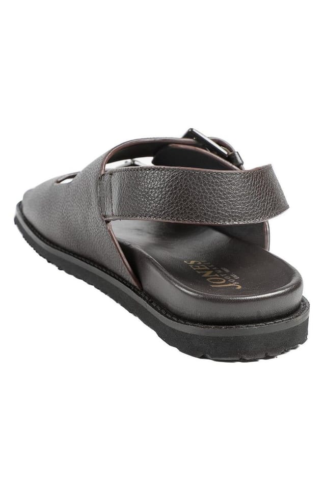 Jones Bootmaker Jones Bootmaker Men's Whitaker Leather Buckle Sandals in Brown - 3