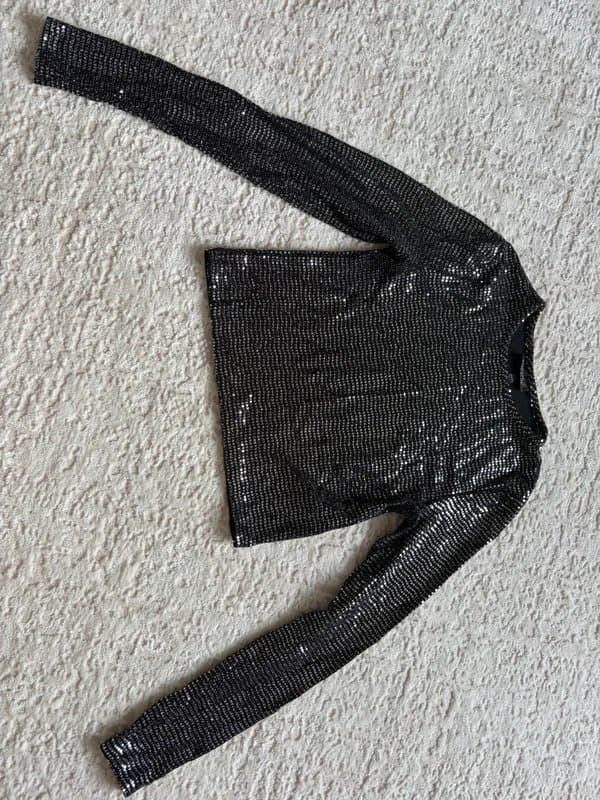 Topshop Topshop petite UK8 sequin sparkle glitter embellished cropped top
