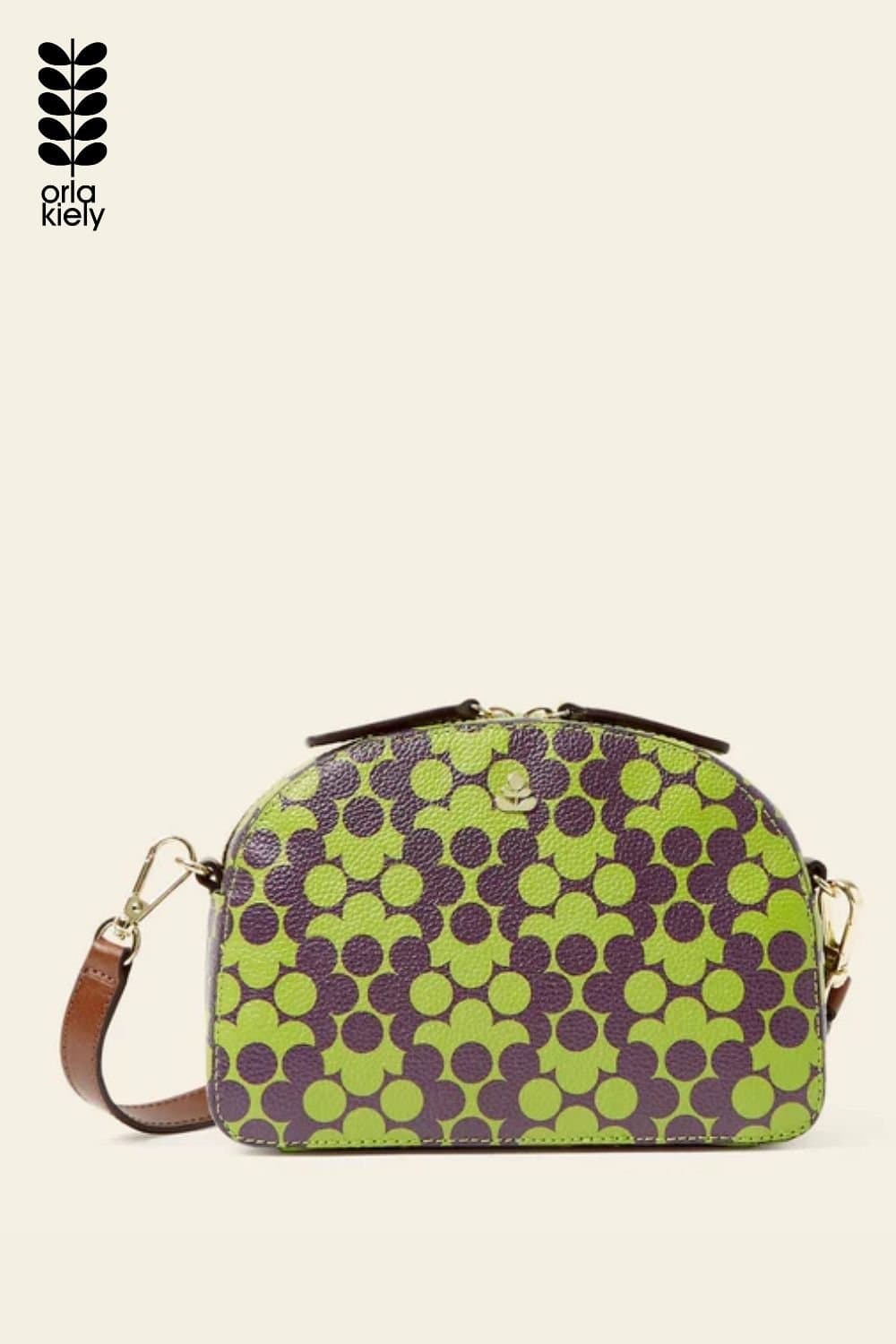 Orla Kiely Orla Kiely Women's Babaluna Leather Crossbody - Purple Puzzle Flower