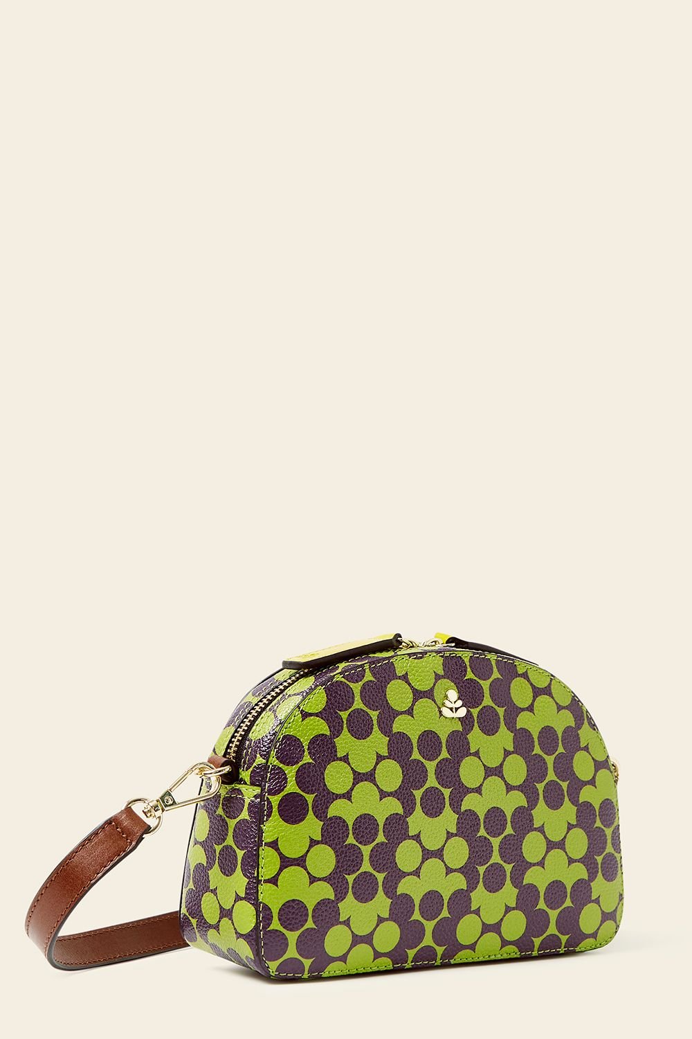 Orla Kiely Orla Kiely Women's Babaluna Leather Crossbody - Purple Puzzle Flower - 4