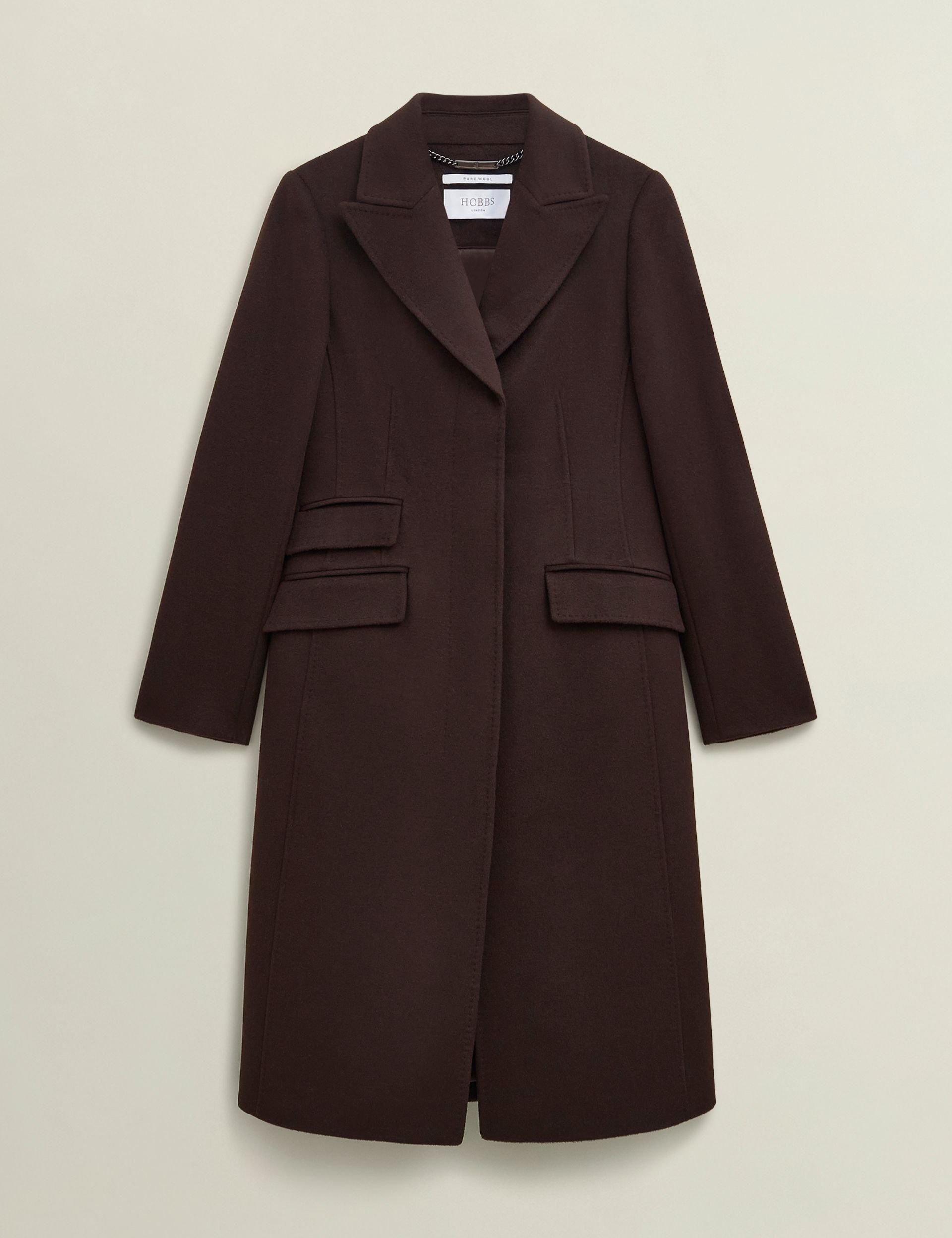 Hobbs London Hobbs London Women's Maeva Wool Coat in Dark Brown - 2