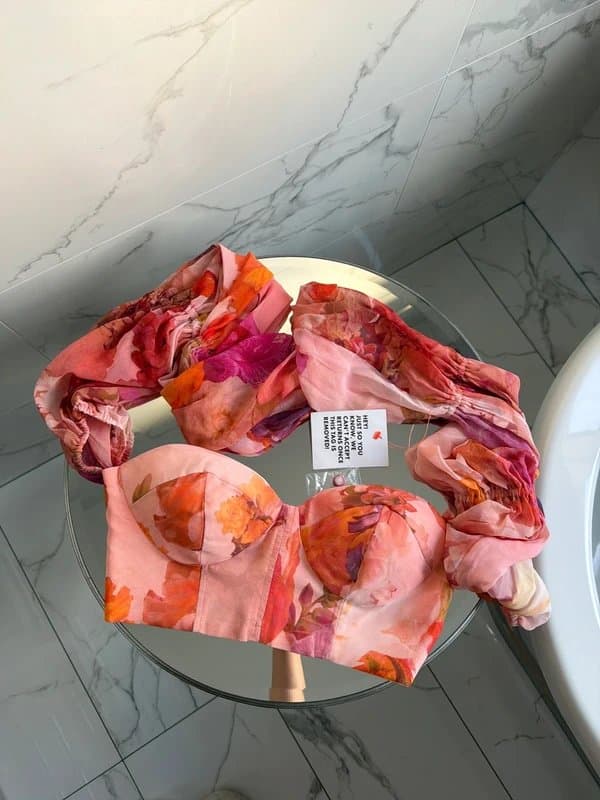 ASOS Design ASOS Design Luxe Floral Top with Sleeves - UK 8