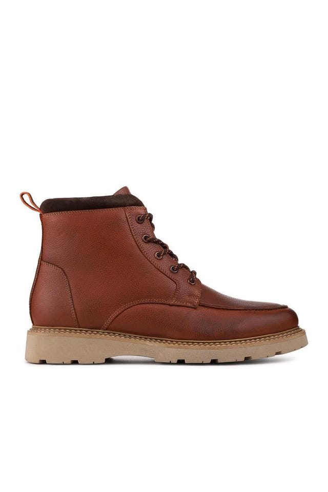 Pavers Pavers Men's Leather Warm Lined Lace Up Boots in Tan - 2